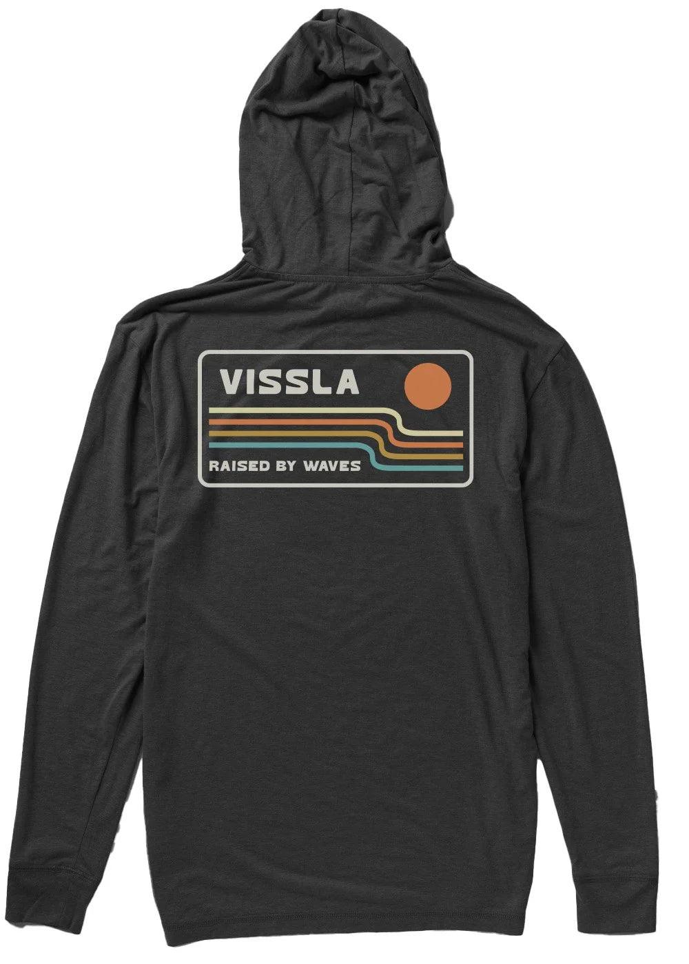 Vissla - Vissla Men's Wavelengths Comp Lite Hooded Performance Tee Black Heather pic 1 - The Shoe Collective