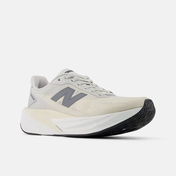 White running shoe with New Balance Fuel Cell Rebel V5 2