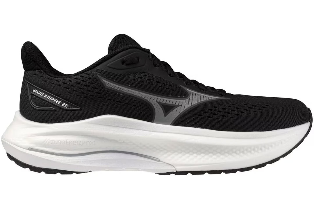 Mizuno Wave Inspire 22 women's running shoe Black/Ultimate Grey side view