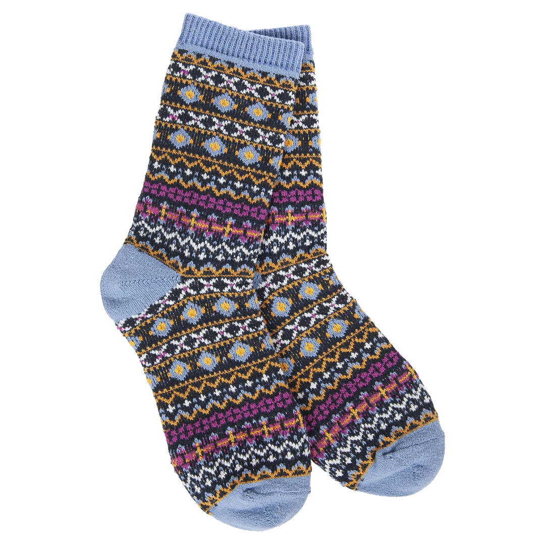 Worlds Softest Socks - World’s Softest Holiday Mini Crew Nordic Blue - The Shoe Collective