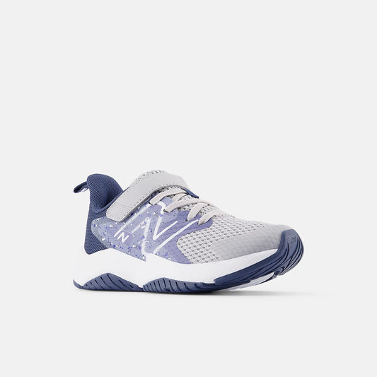 New Balance Kid’s Rave Run v2 Bungee Lace w Strap Shoes Grey/Blue 2