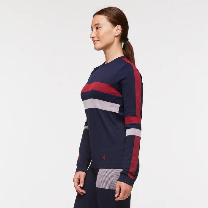 Cotopaxi - Cotopaxi Women’s Debajo Seamless Baselayer Crew Ink Stripes pic 3 - The Shoe Collective