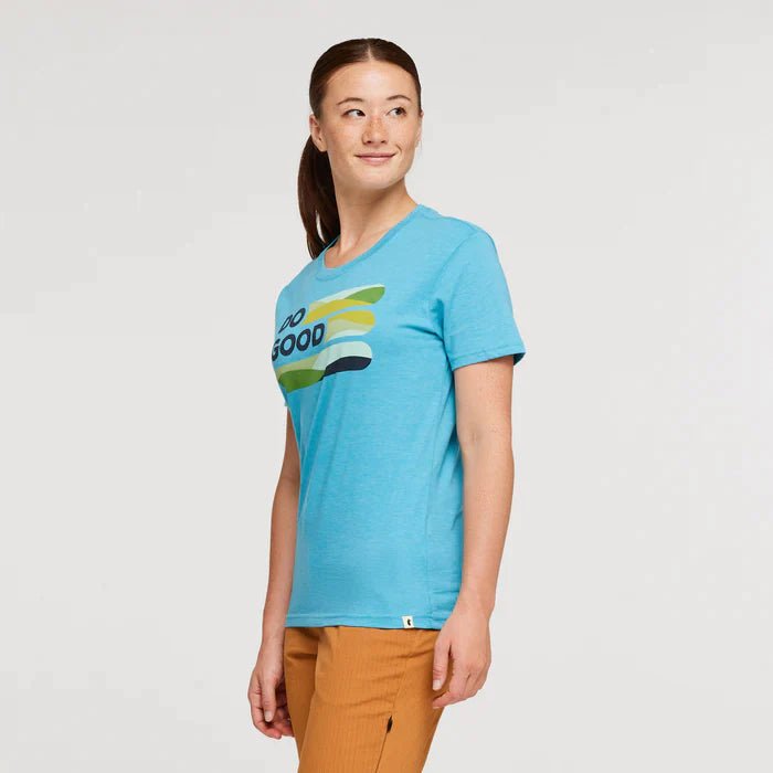 Cotopaxi - Cotopaxi Women’s Do Good Stripe Organic T-shirt Poolside pic 2 - The Shoe Collective