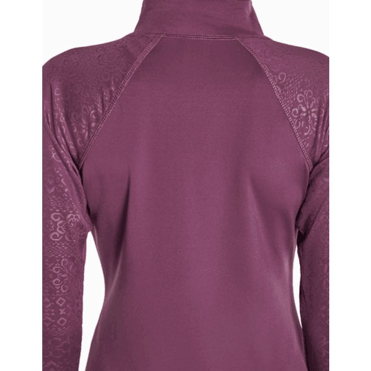 Marika Activewear Top Womens Large Purple Mock Neck 1/4 Zip Long Sleeve  Shirt