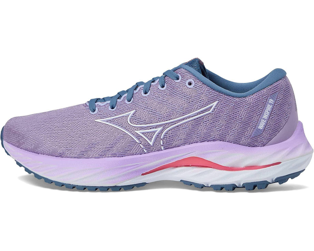 Mizuno - Mizuno Women’s Wave Inspire 19 Running Shoes Wisteria - China Blue pic 1 - The Shoe Collective